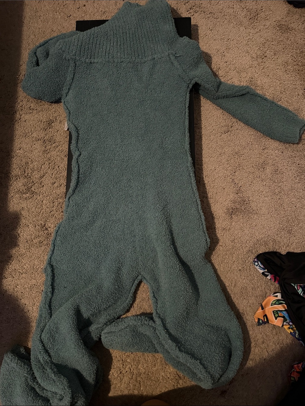 Womens Cozy One-Piece Fleece jumpsuit - Teal